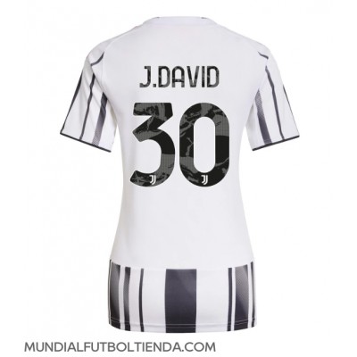 Camiseta Juventus Jonathan David #30 Primera Equipación Replica 2025-26 para mujer mangas cortas Camiseta Juventus Jonathan David #30 Primera Equipación Replica 2025-26 para mujer mangas cortas